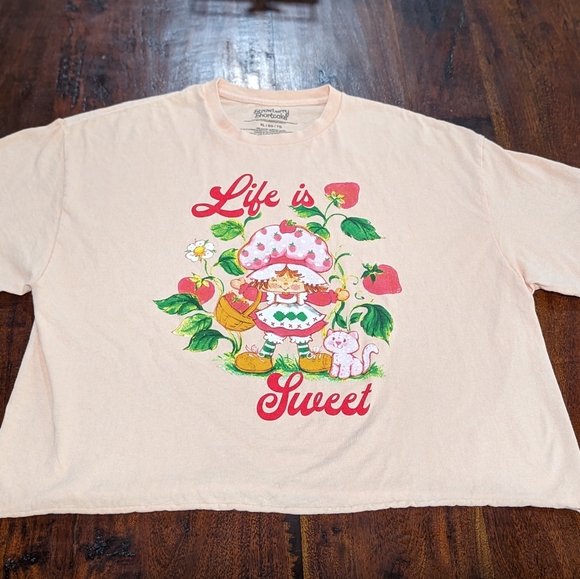 NWOT Strawberry Shortcake Raw Hem Tee T-shirt XL - Picture 2 of 8